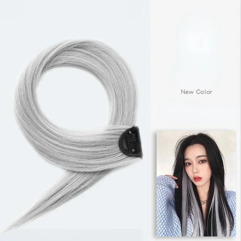 DIY Colored Hair Styling Clips Long Straight Hanging Ear Hairpin Hairpieces Women Natural Hair Braiding Clip Fake Hair Piece Quake YBS