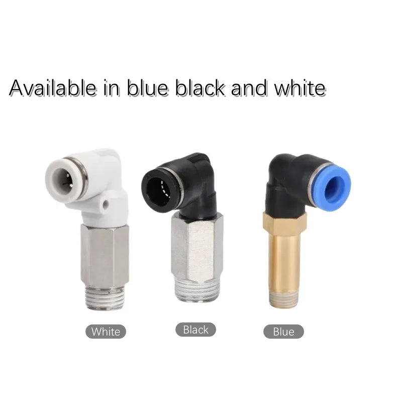 PLL Blue Black White Extented Male Elbow Push Pneumatic plastic fittings thread connector PLL Series Quake