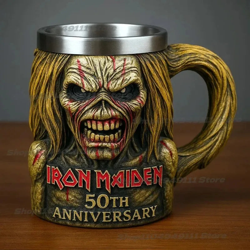 Iron Maiden 50th Anniversary Iron Maiden Coffee Cup Stainless Steel Mark Cup Decoration Quake