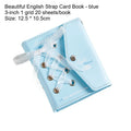 1pc Beautiful English Strap Style Card Album High Beauty Star Small Card Storage Polaroid Album Quake blue