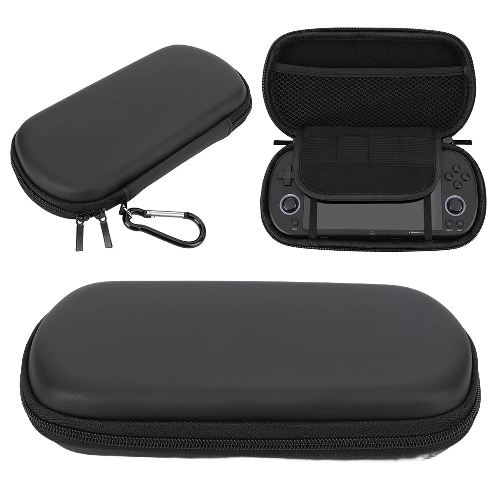 Handheld Game Console Case with Tempered Glass Film Hard Shell Storage Bag Waterproof for Trimui Smart Pro Handheld Game Console Quake