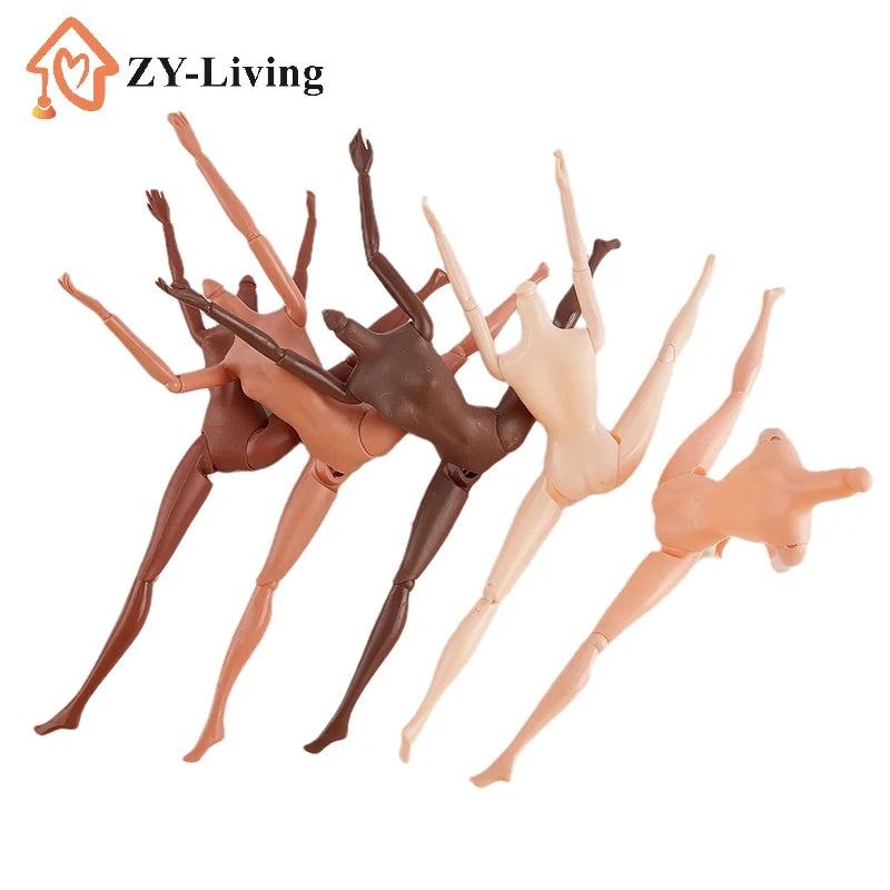 1Pc 11 Movable Joints 26/27cm African Doll Nude Body Brown Black Skin Doll Body Skin Children's Pretty Girl Toy Gift Quake