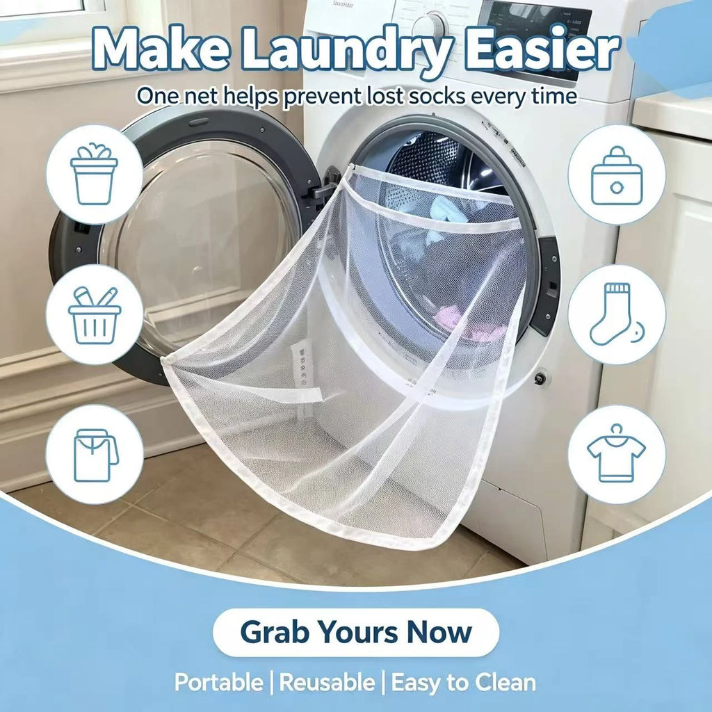 Front Load Washing Machine Collection Net Foldable Anti-fall Laundry Clothes Catcher Bag Quake