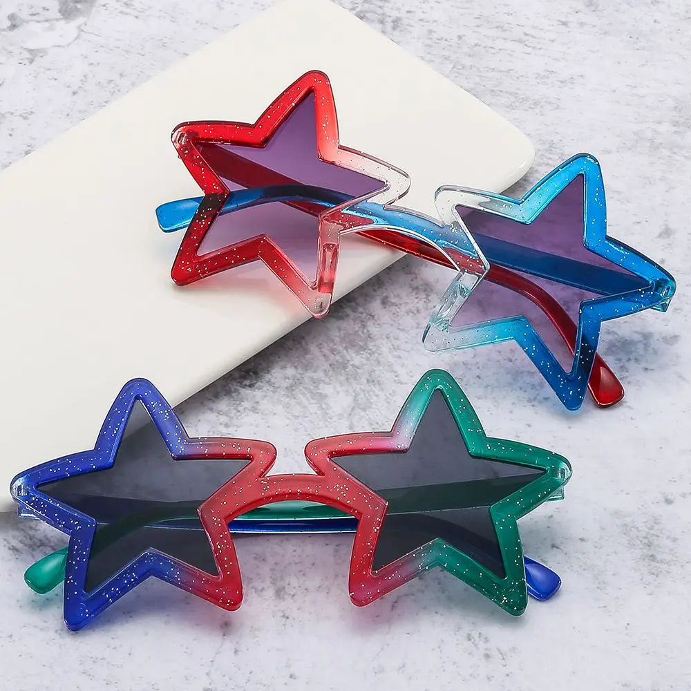 Fashion Unique Pentagram Sunglasses Christmas Party Star Shape Sun Glasses for Women Men Shining Shades Xmas Festival Eyewear Quake