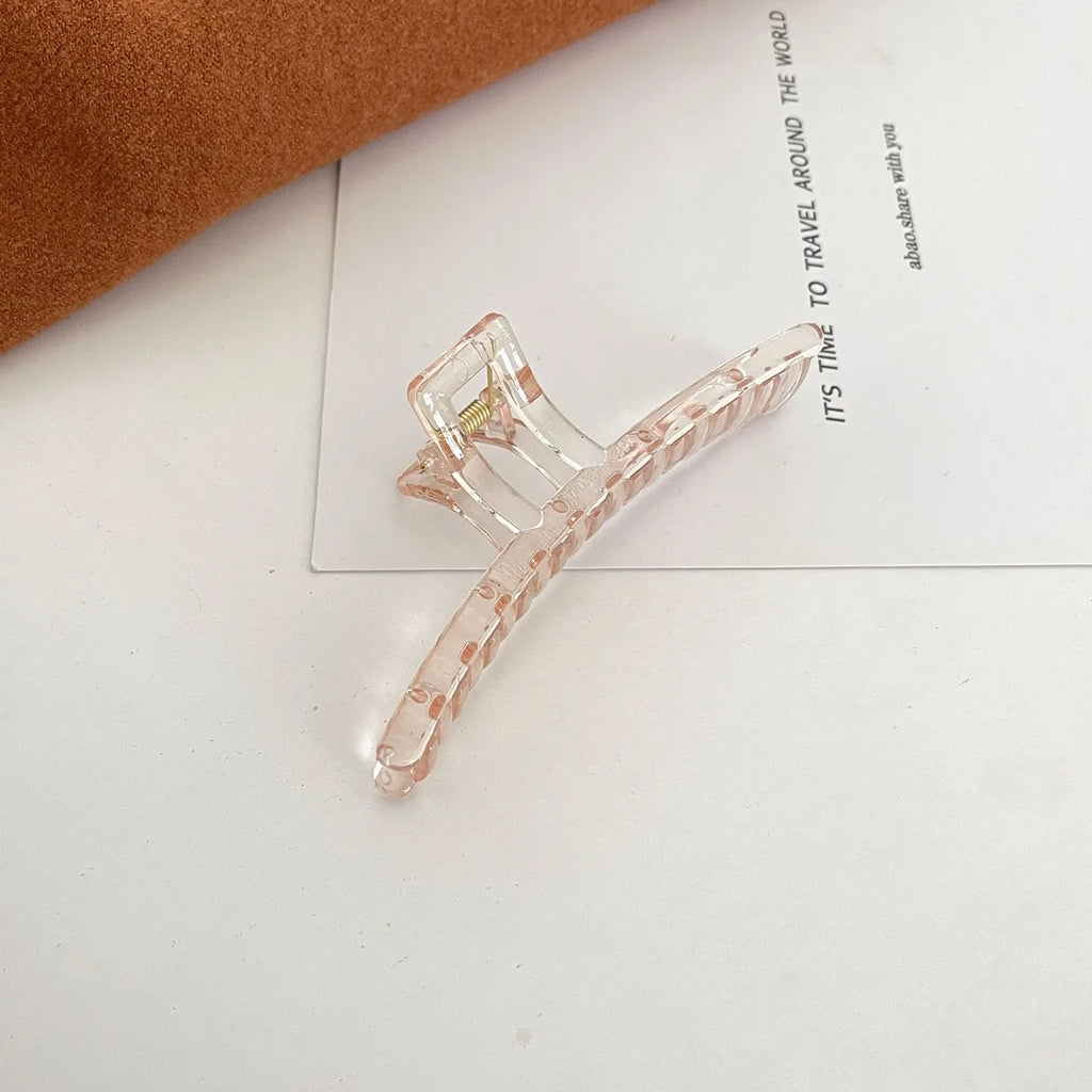 New Versatile Grab Clip Jelly Hair Grab Plate Hairpin Girls Women Headwear Hair Styling Tools Accessories Quake Champagne