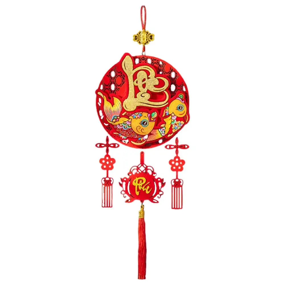 Vietnamese Spring Festival Festive Red Hanging Ornament Horse Year Symbol Tassel Traditional Wall Hanging Tet 2026 Celebration Quake C