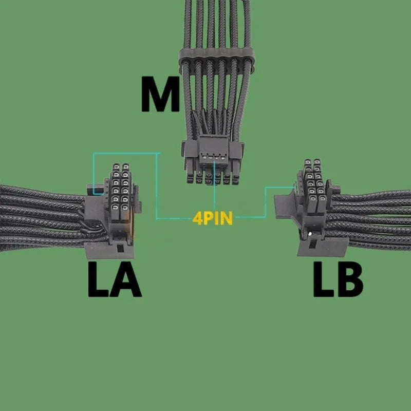 for RTX4080 and RTX4090 Series 8Pin Female to PCIE 16-Pin Straight/Elbow Head Cable with Combs Streamlined Cable K1KF Quake