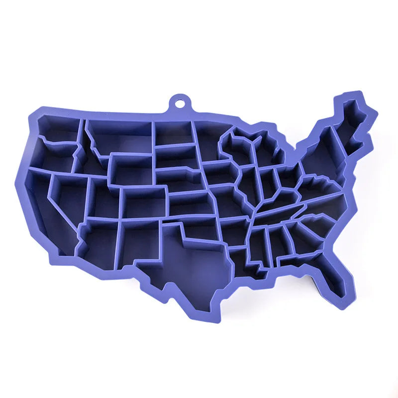 United States map Ice Cube silicone Whiskey Ice maker Ice Cube Mold Creative kitchen bar appliances Quake A