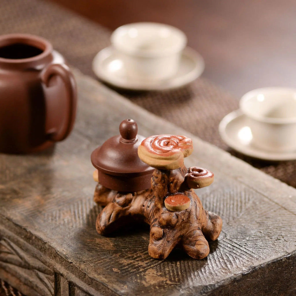 Yixing Zisha Tea Pet Lingzhi Lid Holder Pen Stand Teapot Lid Placement Bionic Handmade Sculpture Ornament Tea Set Can Be Quake