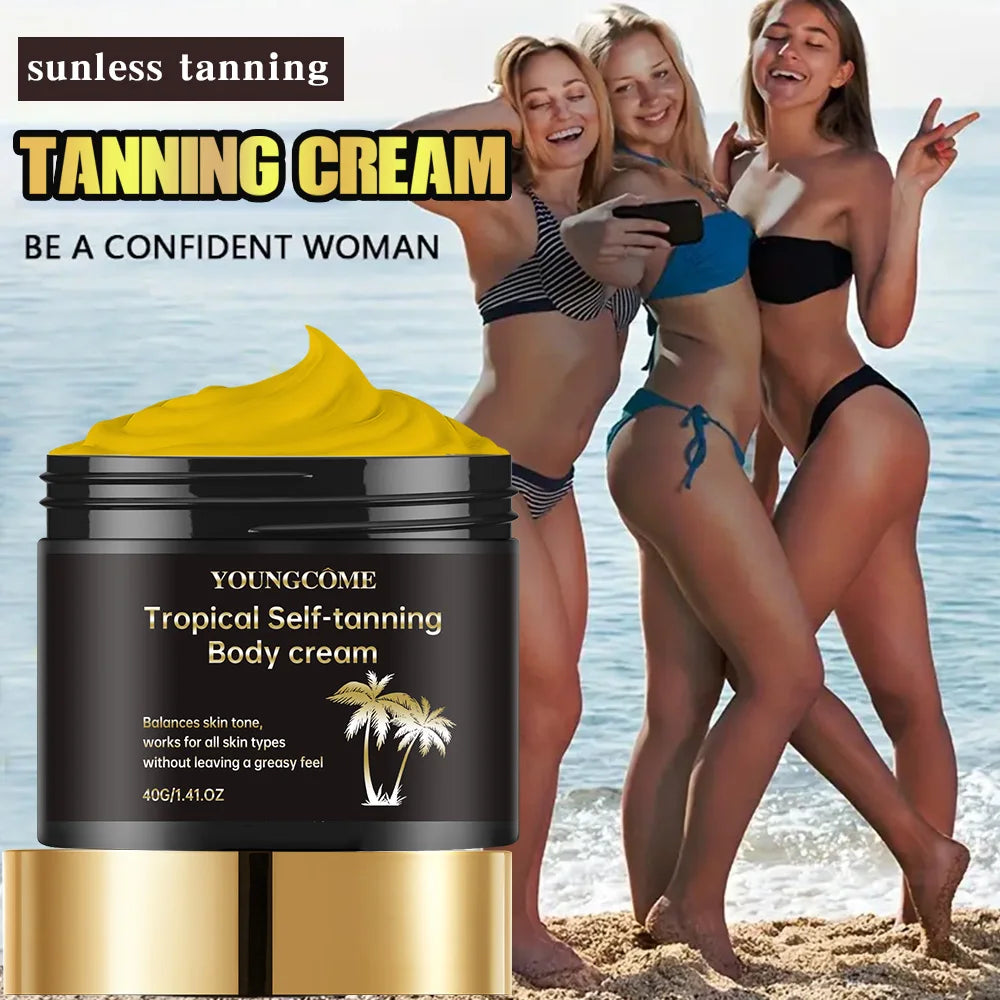  Body Tanning Cream Self Tanner Booster Brown Sun Bronzer Repair Nourishing Skin Coloring Sunless Lotion Quake