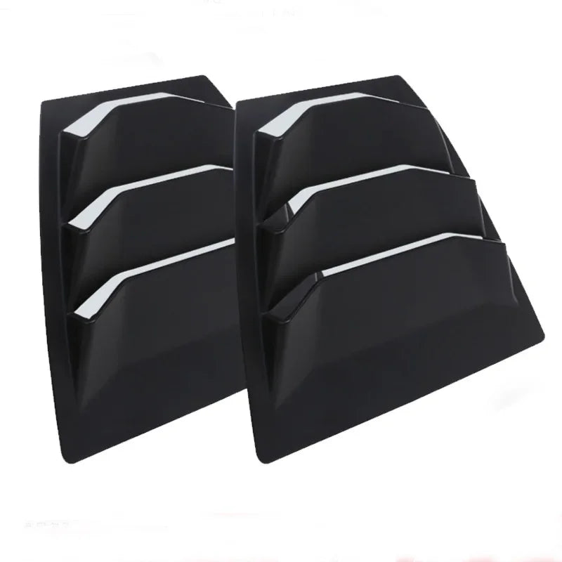 For Mazda 3 Axela 2014-2018 Car Rear Louver Window Side Shutter Cover Trim Sticker Vent Scoop ABS Carbon Fiber Black Accessories Quake Matte black