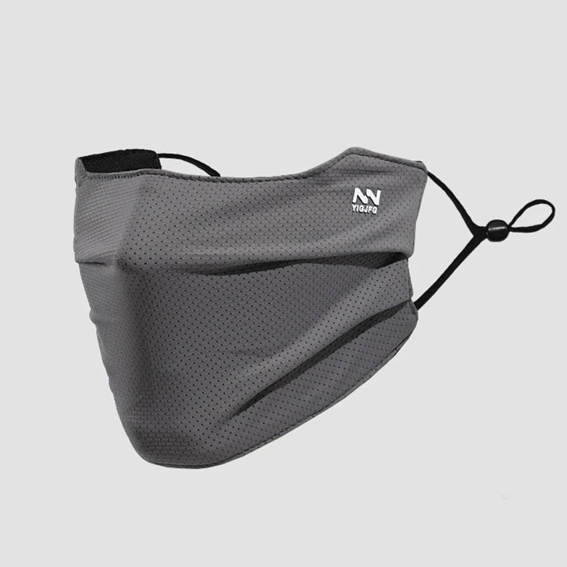 Sun Protection Face Mask For Men Reusable Breathable UV Face Shield Solid Color Washable Face Mask Summer Cycling Face Mask Quake Gray