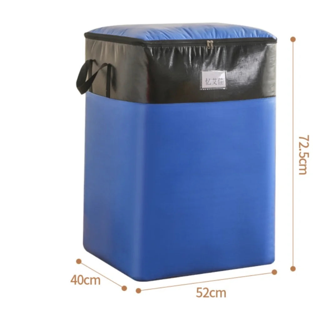 Large Capacity Moving Package Bag Durable Multifunctional Luggage Packing Bag Dustproof Moisture-proof Clothes Quilt Storage Bag Quake Blue XL