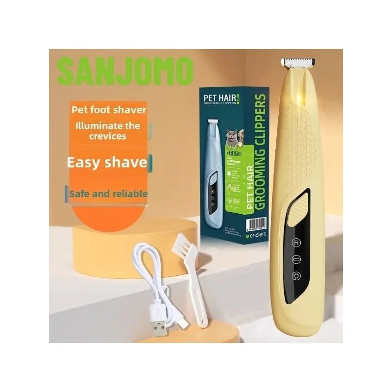 Multi Color Rechargeable Pet Clipper - LED Light Portable Electric Trimmer, Safe for Cats and Dogs’ Paw Foot Ear Eye Grooming Quake