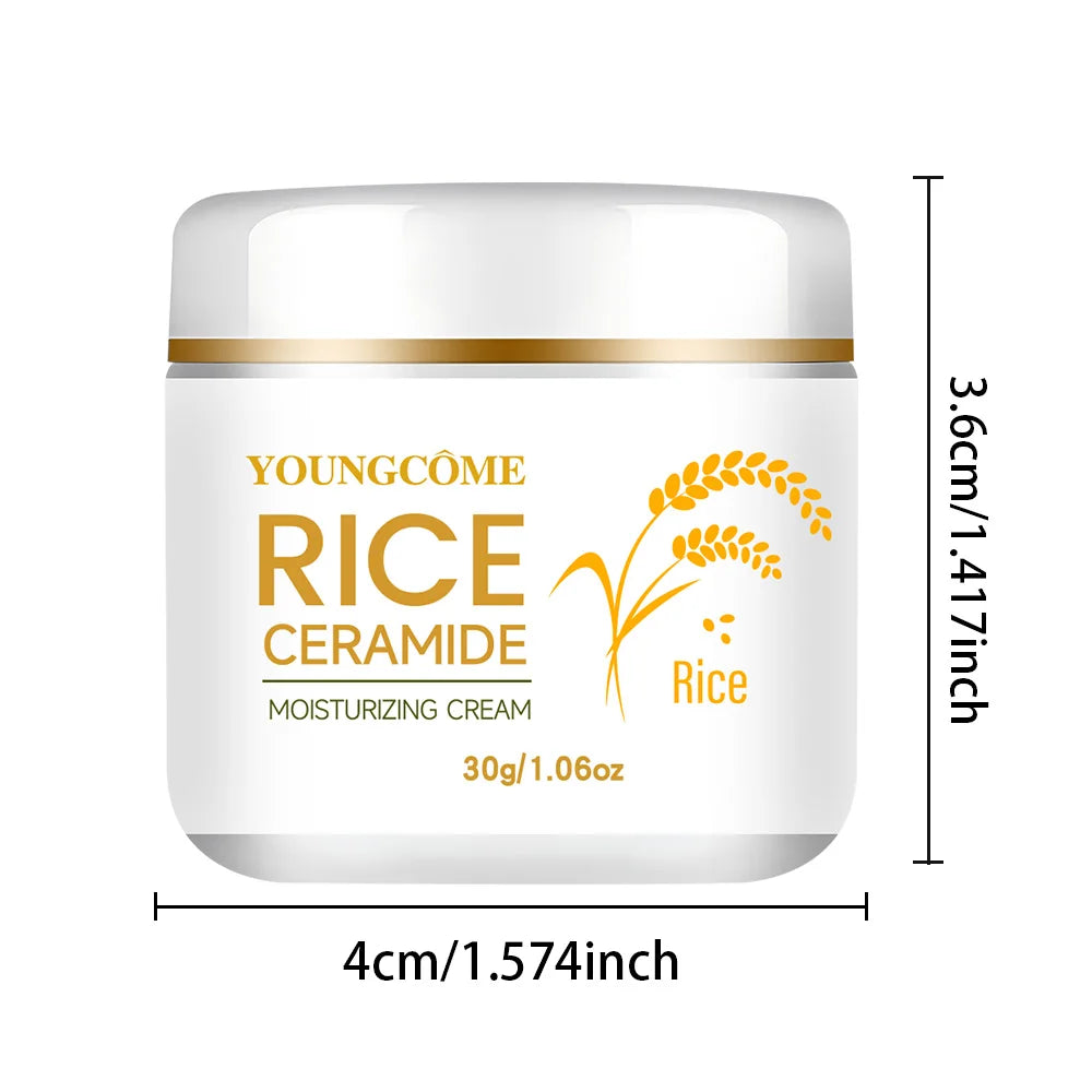 30/60g Rice Cream For Face White Rice Essence Brightening Moisturizing Cream Lightweight Moisturizer Face Cream Smooth Lines Quake 30g