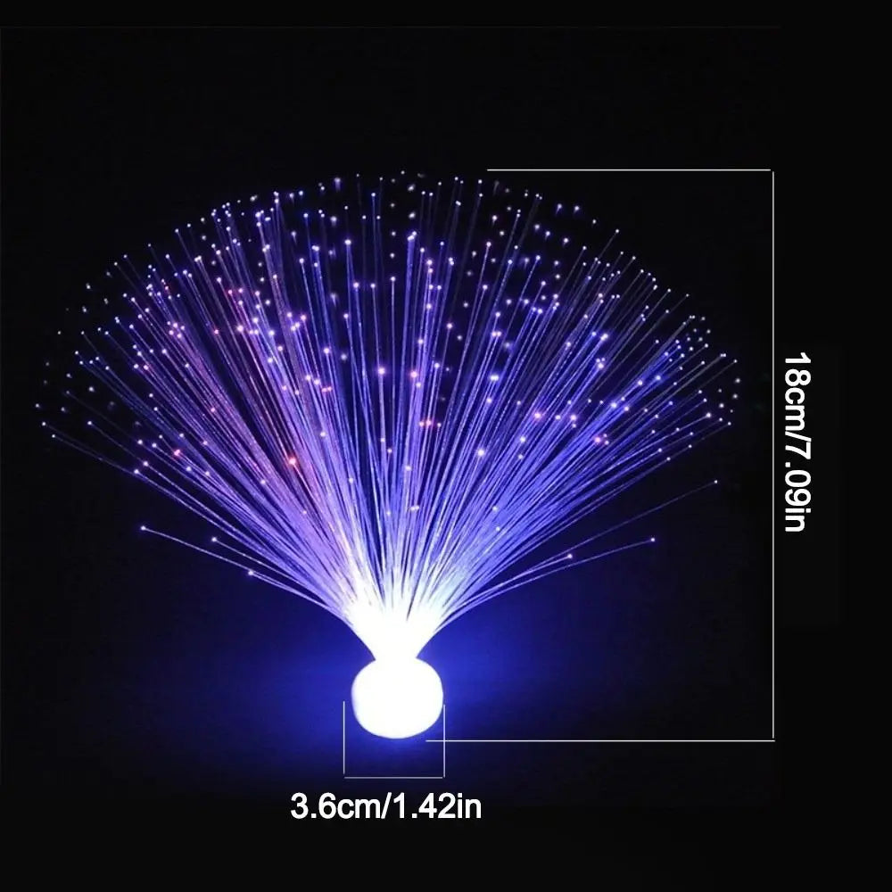 Novelty Multicolor LED Fiber Optic Light Starry Sky Color-Changing Candle Lamp Holiday Decoration Home Decor Quake