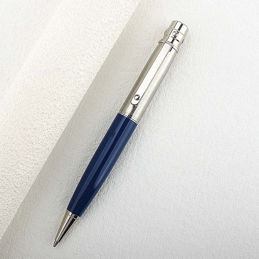Elegant Vintage Rotating Metal Pen Smooth Blue Ink Writing High End Office Business Design with Pen Holder Quake 3010-2