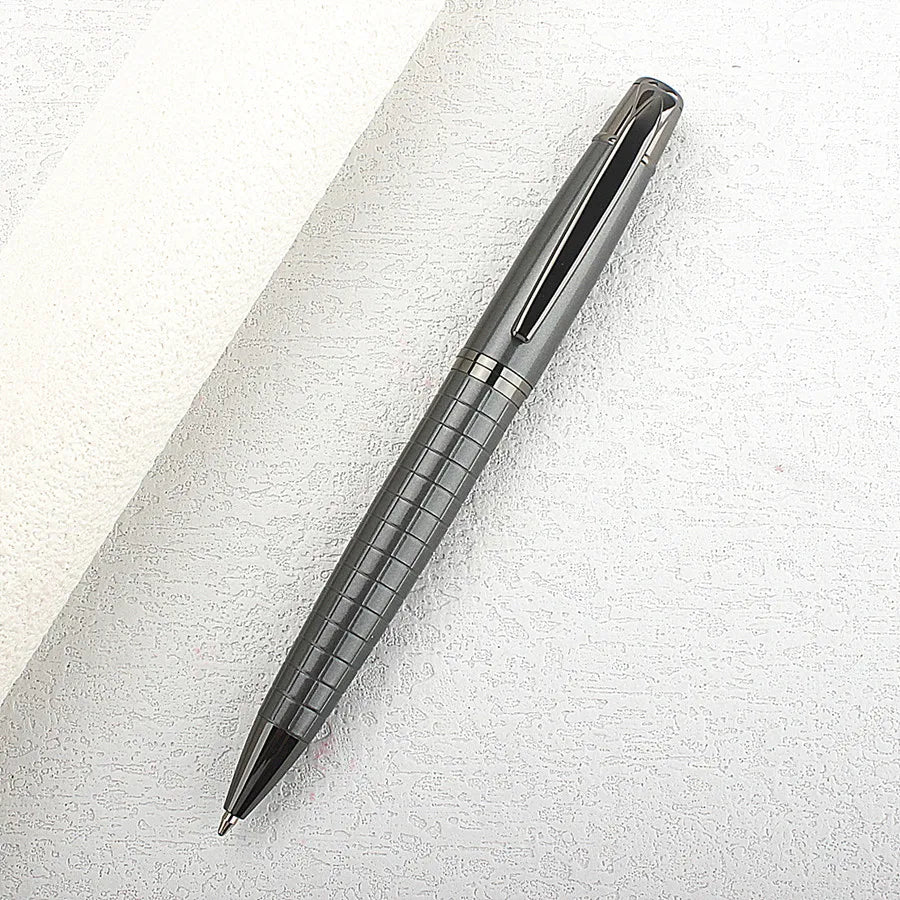 High-Grade Stainless Steel Metal Ballpoint Pen, Exquisite Enamel Decor Business Pen, 0.7mm Fine Point Smooth Writing Pen Quake 638-6