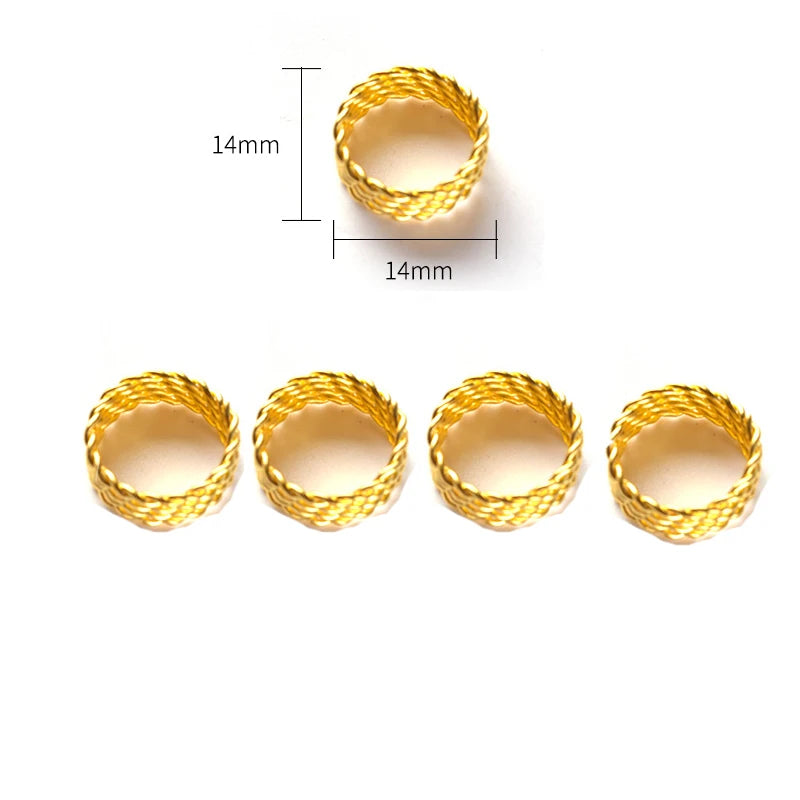 Star Dreadlock Beads Cuffs & Rings 5-Pack | Braid Hair Jewelry