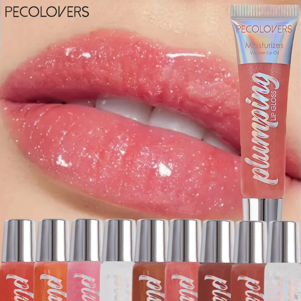 10 Pcs/SET Moisturizing Lip Gloss with Shimmer, Nourishing Effect & Long-Lasting, Hydrating Liquid Lip Shine Oil, All Types Quake