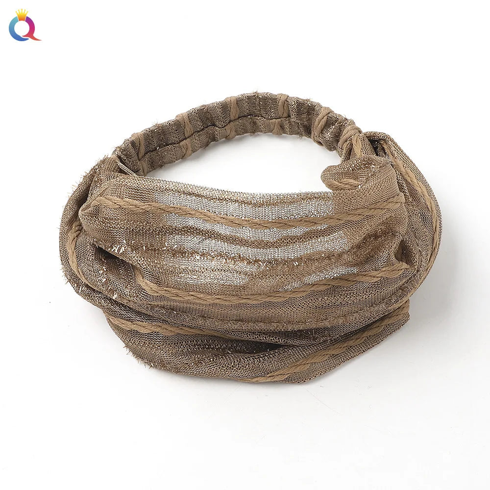 Fashion Cover White Hair Headband Braids Hair Headband Wash Face Retro Elegant Wide Edge Pressed Hair Headgear Headband Headwear Quake HBSF coffee
