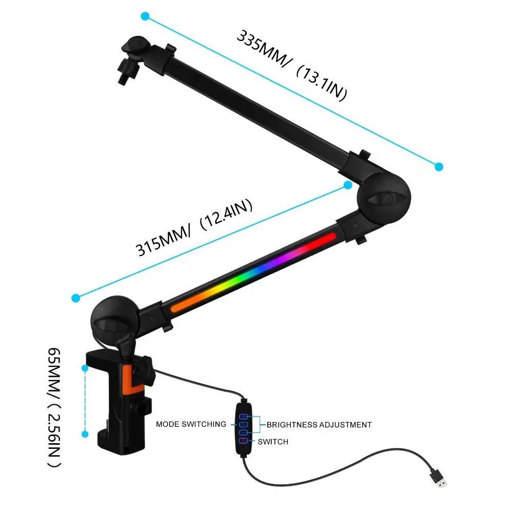 Professional Grade 360° Rotation Microphone Boom Arm Universal Adjustable Arm Desktop Stand Sturdy Mic Desk Mount Home Office Quake