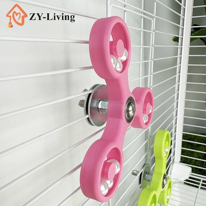 1Pcs Cockatiel Conure Parakeets Interactive Bird Toys Rotating Spinner Wheel Parrot Toy DIY Accessories For Bird Cage Quake