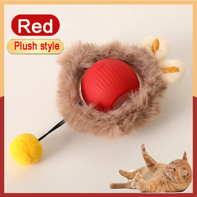 Automatic Rolling Ball Interactive Ball Cat Toys Pet Supplies Electric Dog and Cat Training to Imitate Rat Rechargeable Products Quake Red G3192D