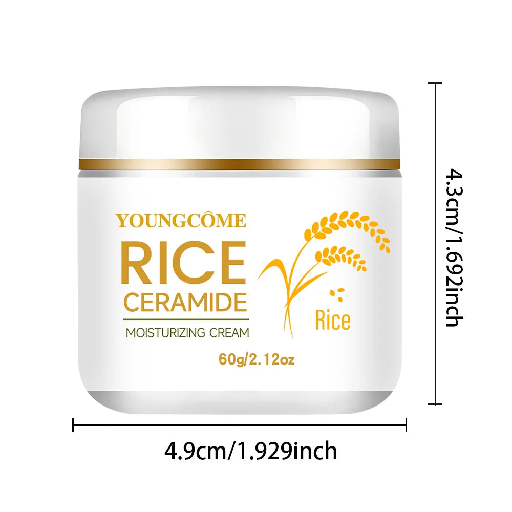 30/60g Rice Cream For Face White Rice Essence Brightening Moisturizing Cream Lightweight Moisturizer Face Cream Smooth Lines Quake 60g