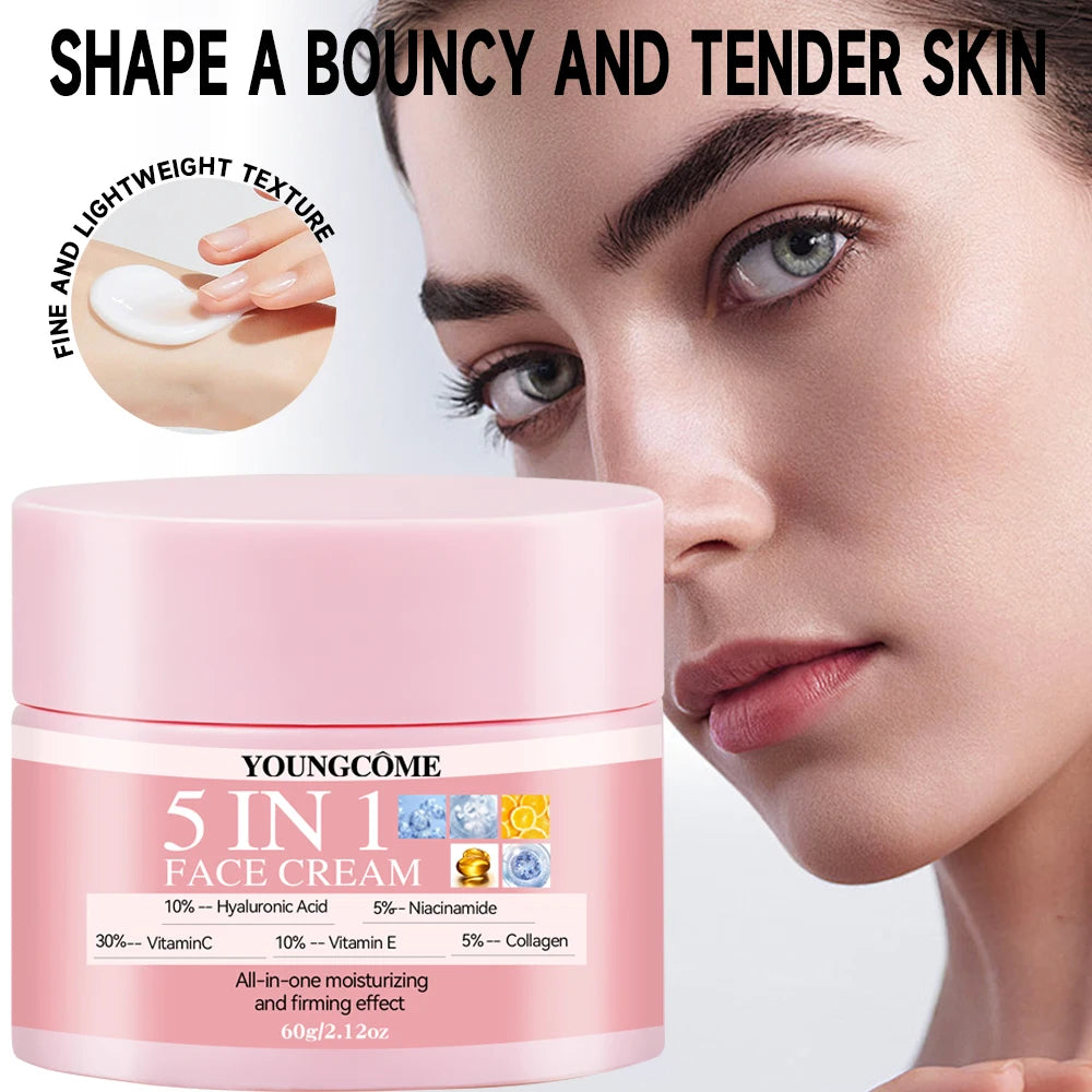 5 In 1 Hyaluronic Acid Face Serum & Facial Cream SetsFor Facial Firming Moisturizer Skin Care Quake
