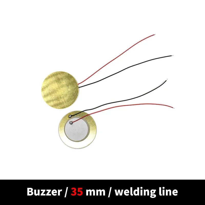 10pcs Buzze Piezoelectric Piezo Ceramic Copper sheet 12/15/18/20/27/35MM/50MM Sounder Sensor Trigger Drum Disc With Copper Wire Quake 35MM 10pcs