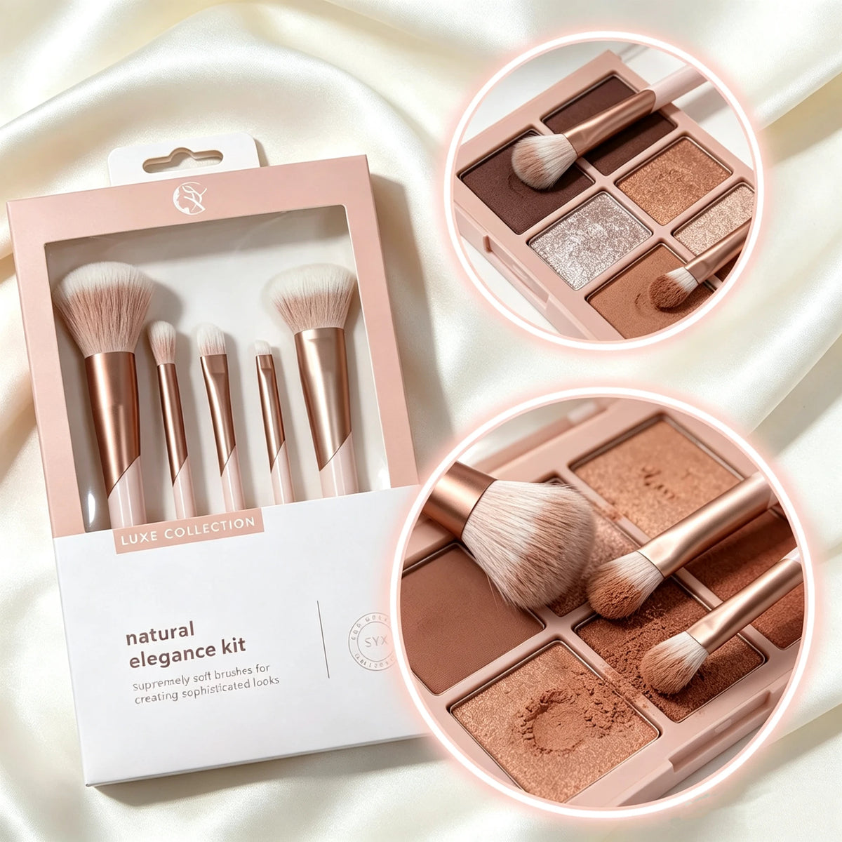 5-piece luxury makeup brush gift set: versatile and elegant beauty tools, an ideal gift for women Quake