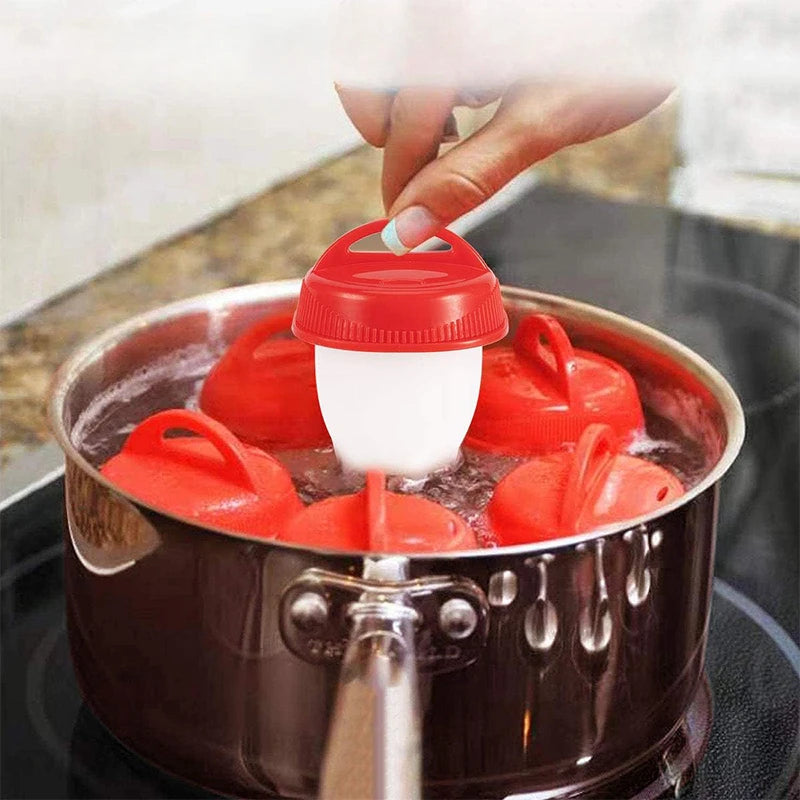 3/6pcs BPA Free Silicone Egg Boiler Steamer Non-stick Silicone Egg Cook Cups Fast Egg Poacher for Breakfast Kitchen Cooking Tool Quake