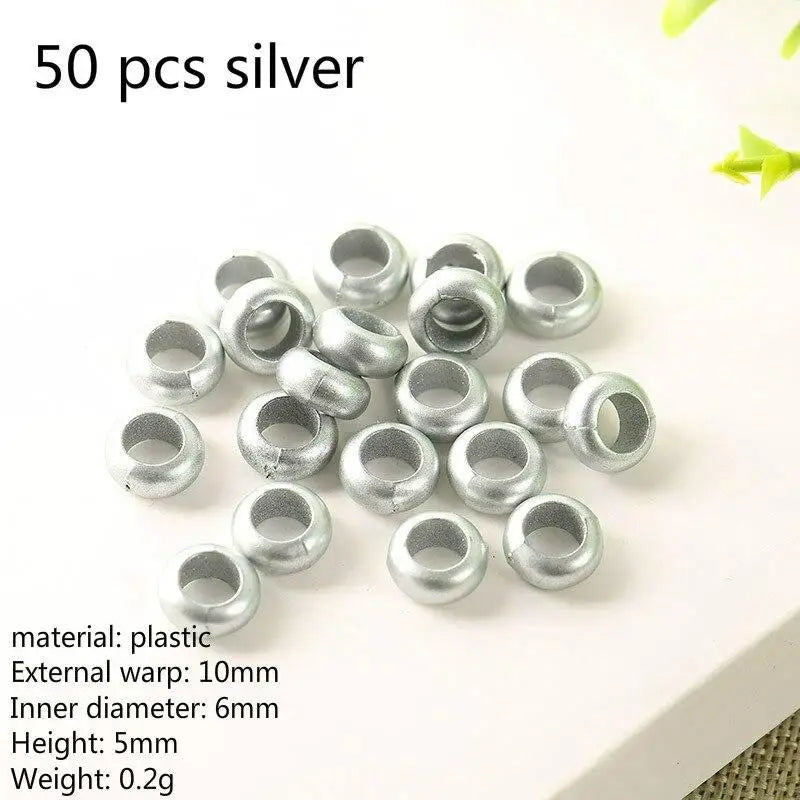 50 Pcs/set Opening Hair Ring Braid Bead Dreadlock Metal/Gold/Silver Clip Braid for African Braided Braids Decorative Accessories Quake