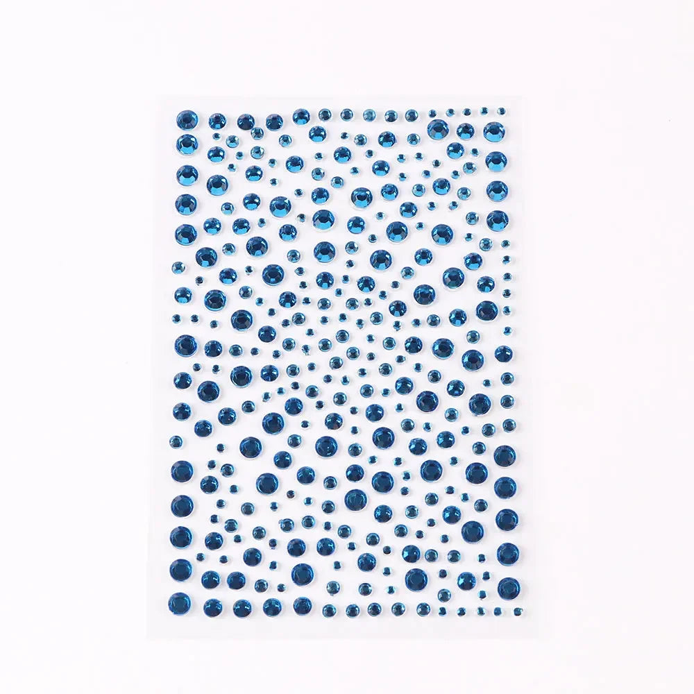 1 Pcs Waterproof Rhinestones Tattoo Stickers DIY Disposable Makeup Decoration Face Eyes Body Jewelry Colored Crystal Stickers Quake C1