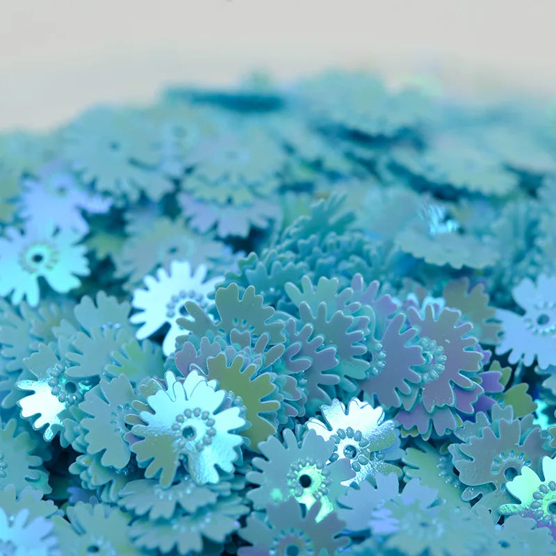 50g/500g PVC Paillette Sequins Daisy Flower Loose Colorful Lentejuelas for DIY Crafts Sewing Clothes Decor Manicure Accessories Quake 57 acid blue 500g