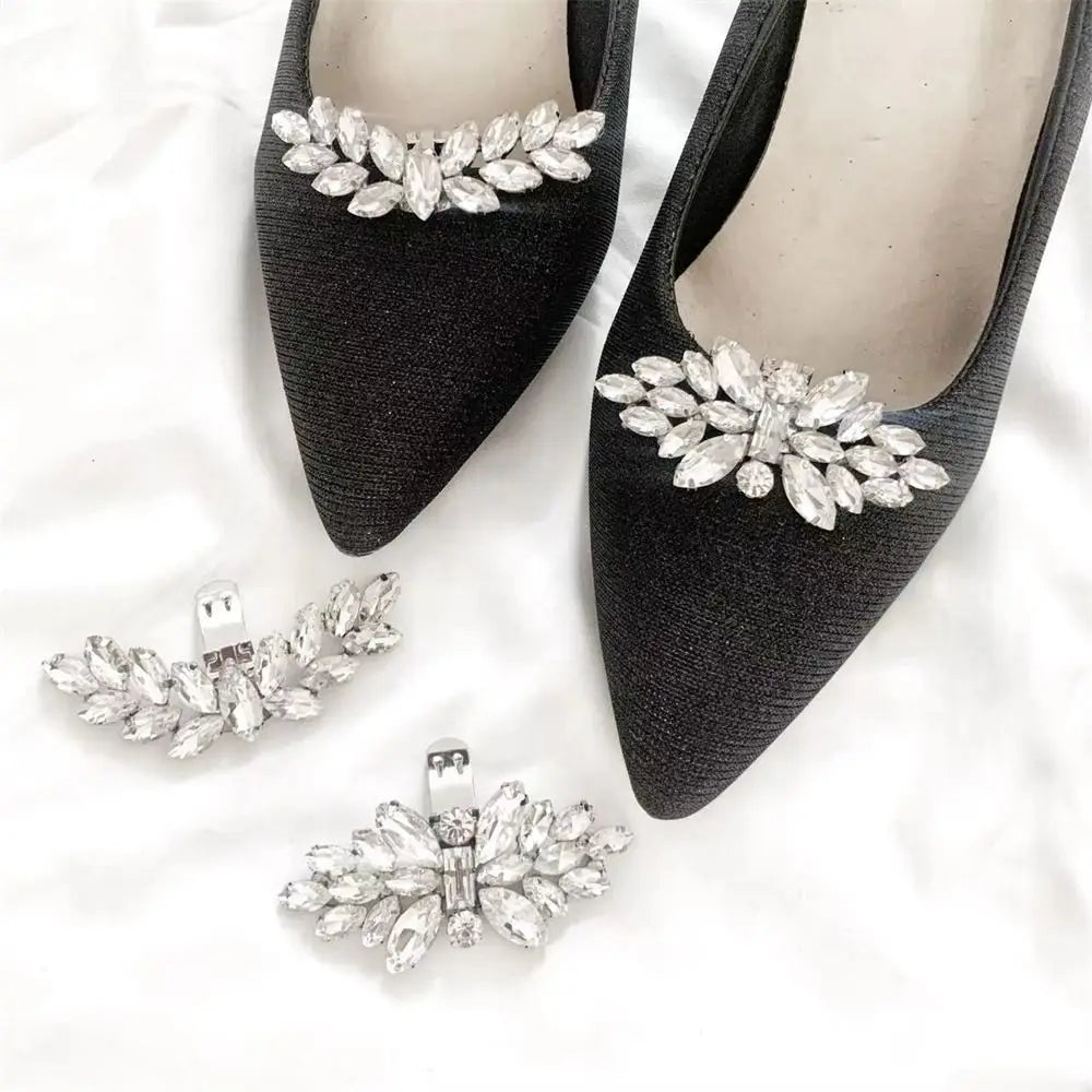 1Pcs Removable Shoe Clips Wedding Bride Shoes Decoration Women High Heel Charms Jewelry Rhinestones Crystal Shoes Decoration Quake
