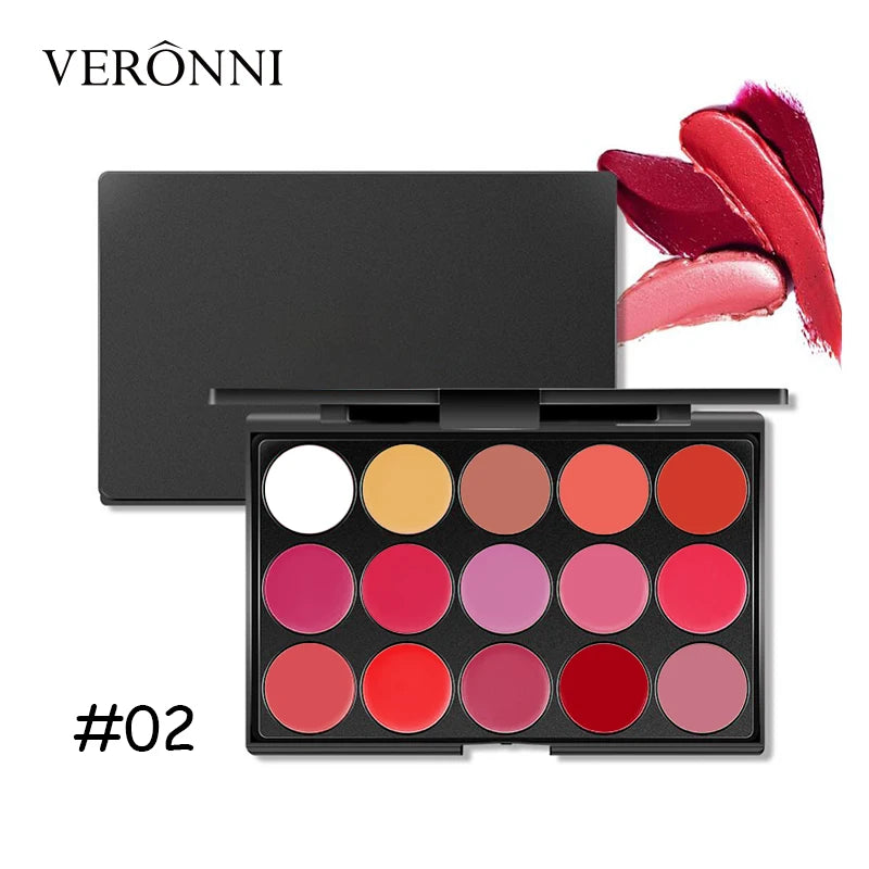 15 Colors Lipstick Palette Matte, Moisturizing And Non Fading, Non Stick Cup, Makeup Tray Easy To Color Ideal Valentine's Gift Quake 15 color 02