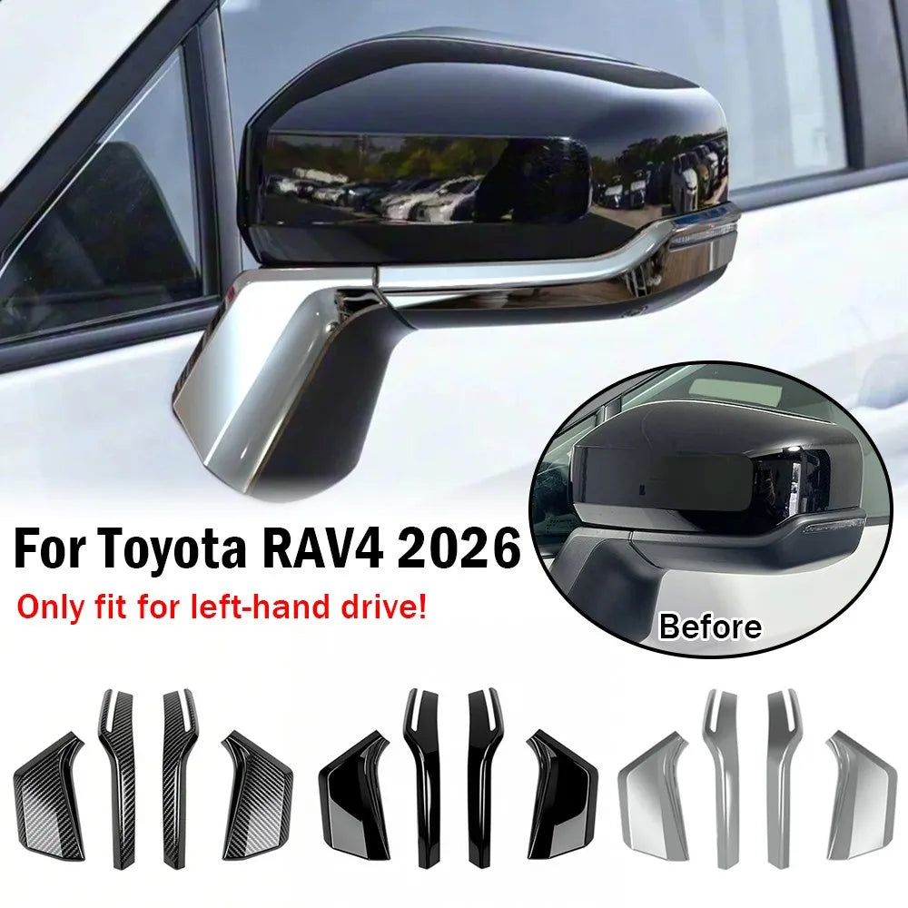 For Toyota RAV4 2026 Car Sticker Rearview Side Mirror Cover Wing Cap Exterior Case Strip Pillar Trim Decor Accessories Vehicle Quake