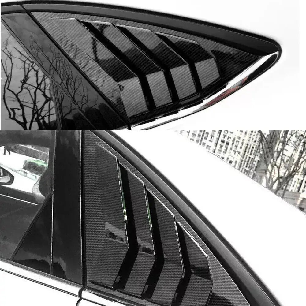 For Volkswagen Jetta MK7 2019-2023 Car Rear Louver Window Side Shutter Cover Trim Sticker Vent Scoop Carbon Fiber Accessories Quake