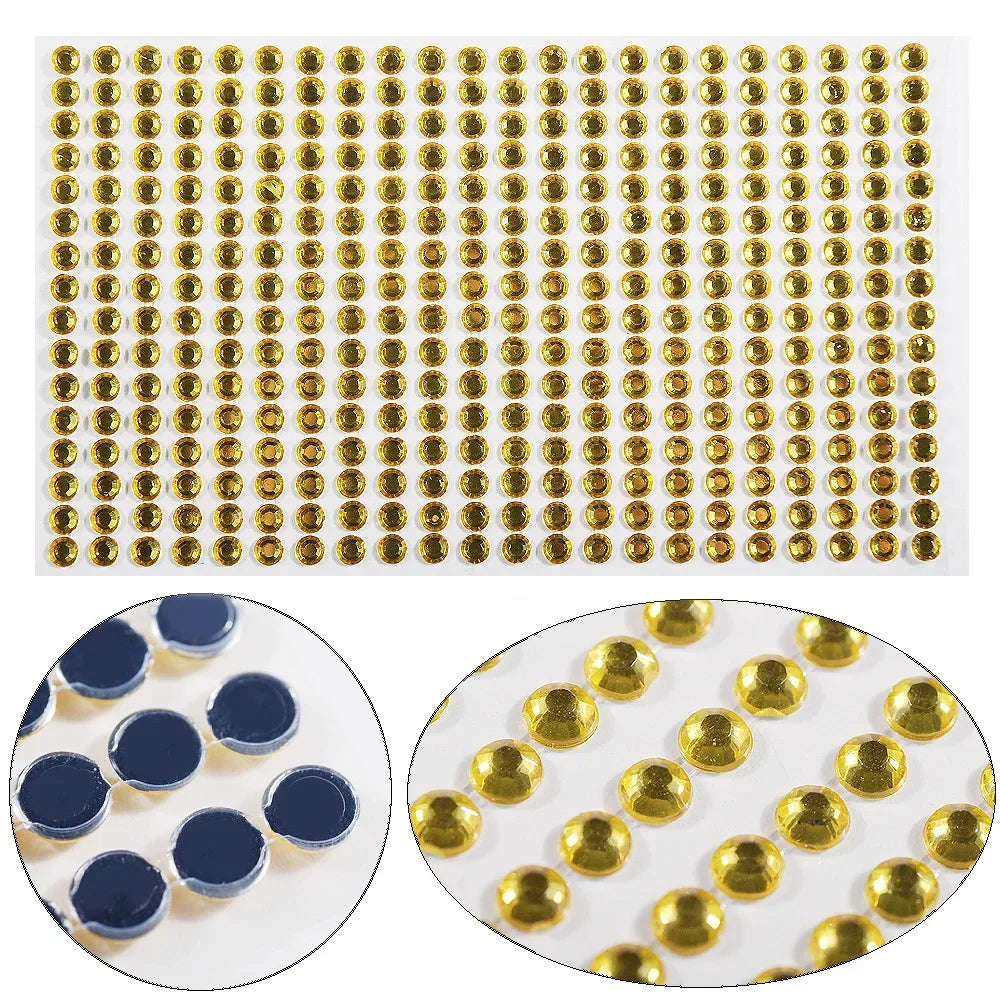 Face Decorations Rhinestone Stickers for Music Festival Halloween Party Mobile Crystal Sticker Women Girls DIY Diamond Stickers Quake NO.3 S 3mm
