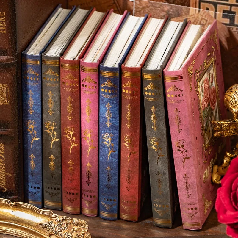 1set Vintage Rose Pattern Handmade Book Material Base Paper Handmade Book Office Supplies Quake