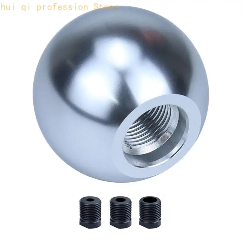 Universal Ball Shifter Knob Anodized Aluminum Ergonomic Design for Enhances Grip Easy Installation on Manual Automatic H8WE Quake Silver CN