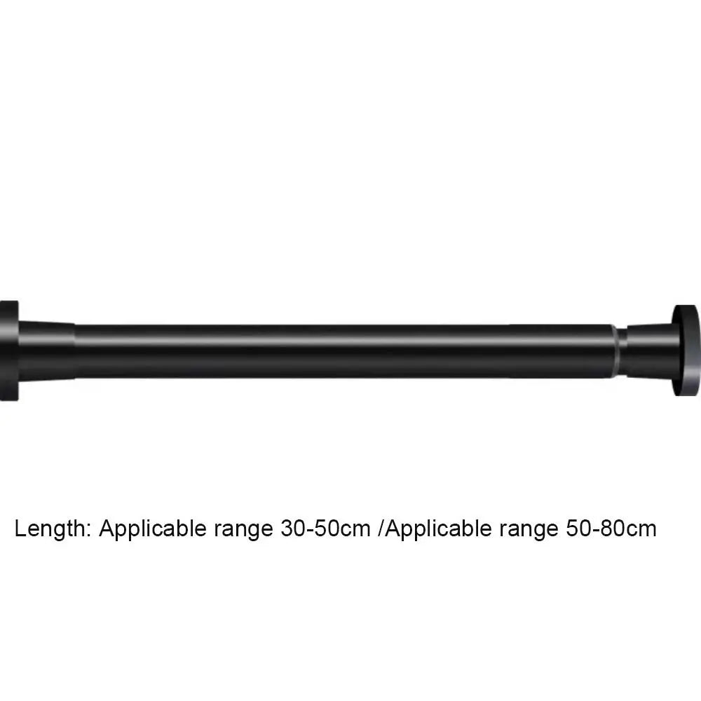 Metal Telescopic Door Curtain Rod Adjustable Length Multi-functional Spring Curtain Rod No Drilling Hanging Rod Clothes Drying Quake