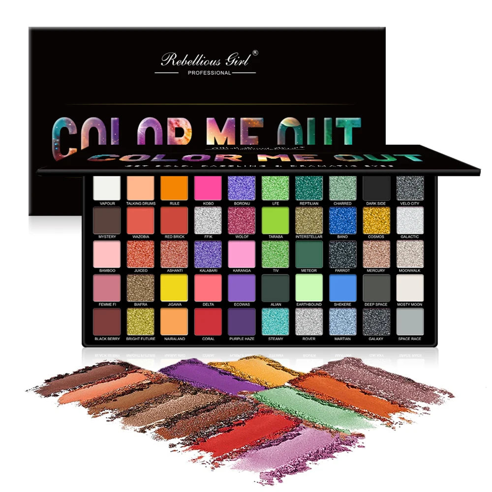 50Color Eye Shadow Palette Matte Shimmer Makeup Plate Highly Colored Color Powder Durable Waterproof Eye Shadow Makeup Cosmetics Quake 50 Colors