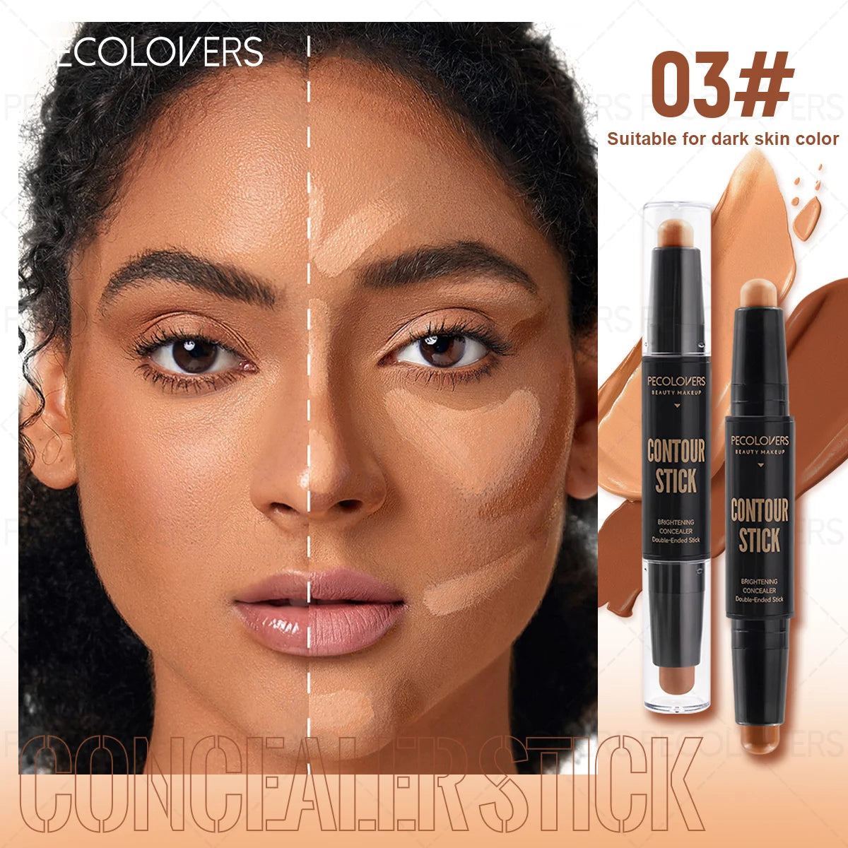 1PC Double-ended Concealer Stick, Facial Contouring Stick, Three-dimensional Face Shape, Covering Blemishes, Facial Cosmetics Quake 03
