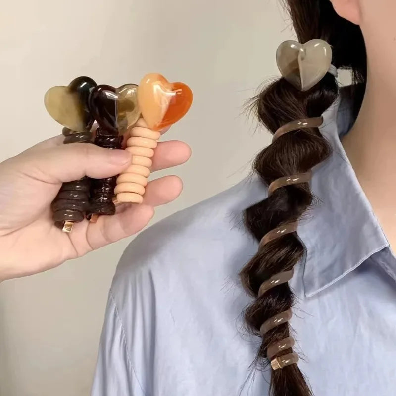 Minimal Telephone Cord Hair Rope for Bubble Braids and Ponytails Practical Women Hair Styling Daily Wear Ornaments Quake