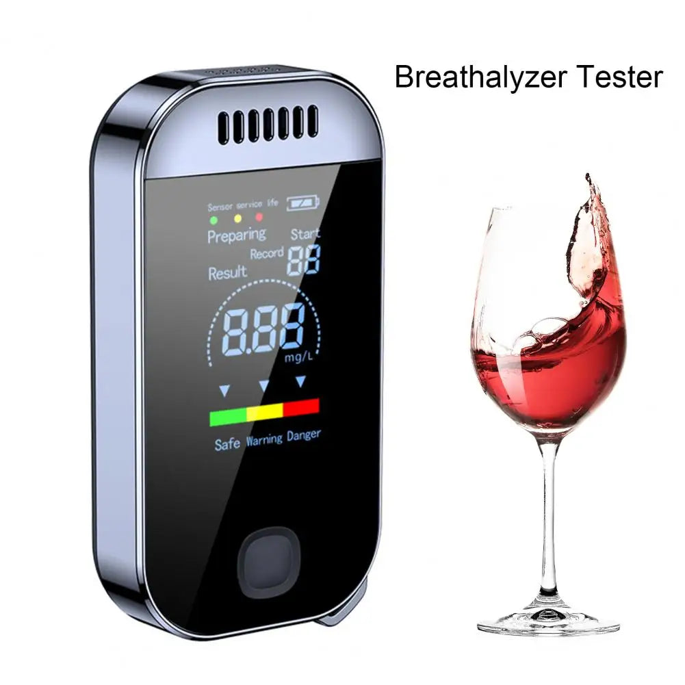 Portable Respirator Detector Tester LCD Screen Digital Display Alcohol Tester Smart Chip Travel Breath Analyzer Quake