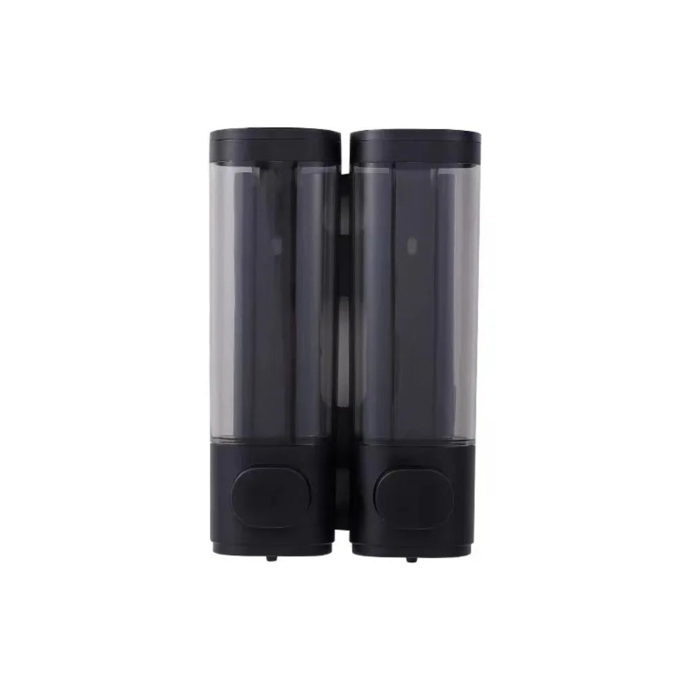 Durable ABS Plastic Manual Soap Dispenser White Black Wall-mounted Shampoo Gel Dispenser Liquid Soap Container Bathroom Quake Black Double Head