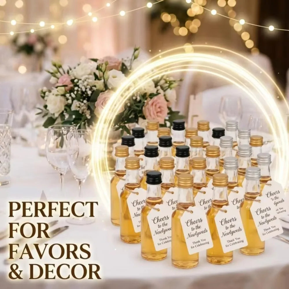 50/10PCS Mini Plastic Wine Bottle 50ML Juice Bottle Portable Reusable Drink Container for DIY Weddings Party Favors Decoration Quake